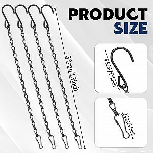 Цепи для подвесных корзин Bewudy Металлические 33 см Черные Набор из 4 шт. synthetic.ua - Фото 1