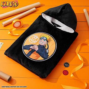 Детская Толстовка-одеяло Naruto для мальчиков - Аниме Плюшевое одеяло с рукавами большого размера - Теплая флисовая толстовка для подростков - Портативное одеяло-джемпер synthetic.ua - Фото 1