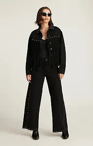 Купить Женская рубашка с бахромой MAVI FRINGE DETAILED SHIRT Black - S - Фото 1 Женская рубашка с бахромой MAVI FRINGE DETAILED SHIRT Black - S - Фото 1