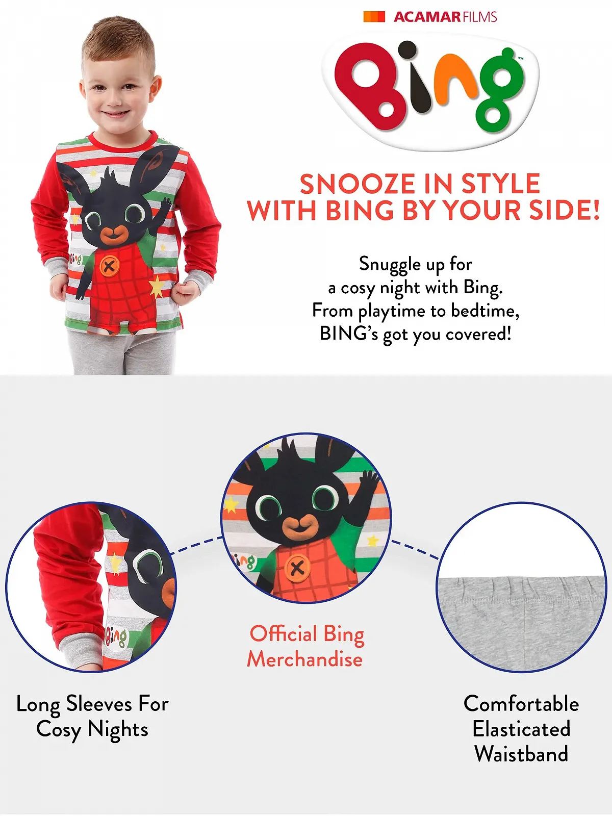 Піжама Bing Bunny Дитяча для Хлопчиків з Довгими Рукавами, фото №5