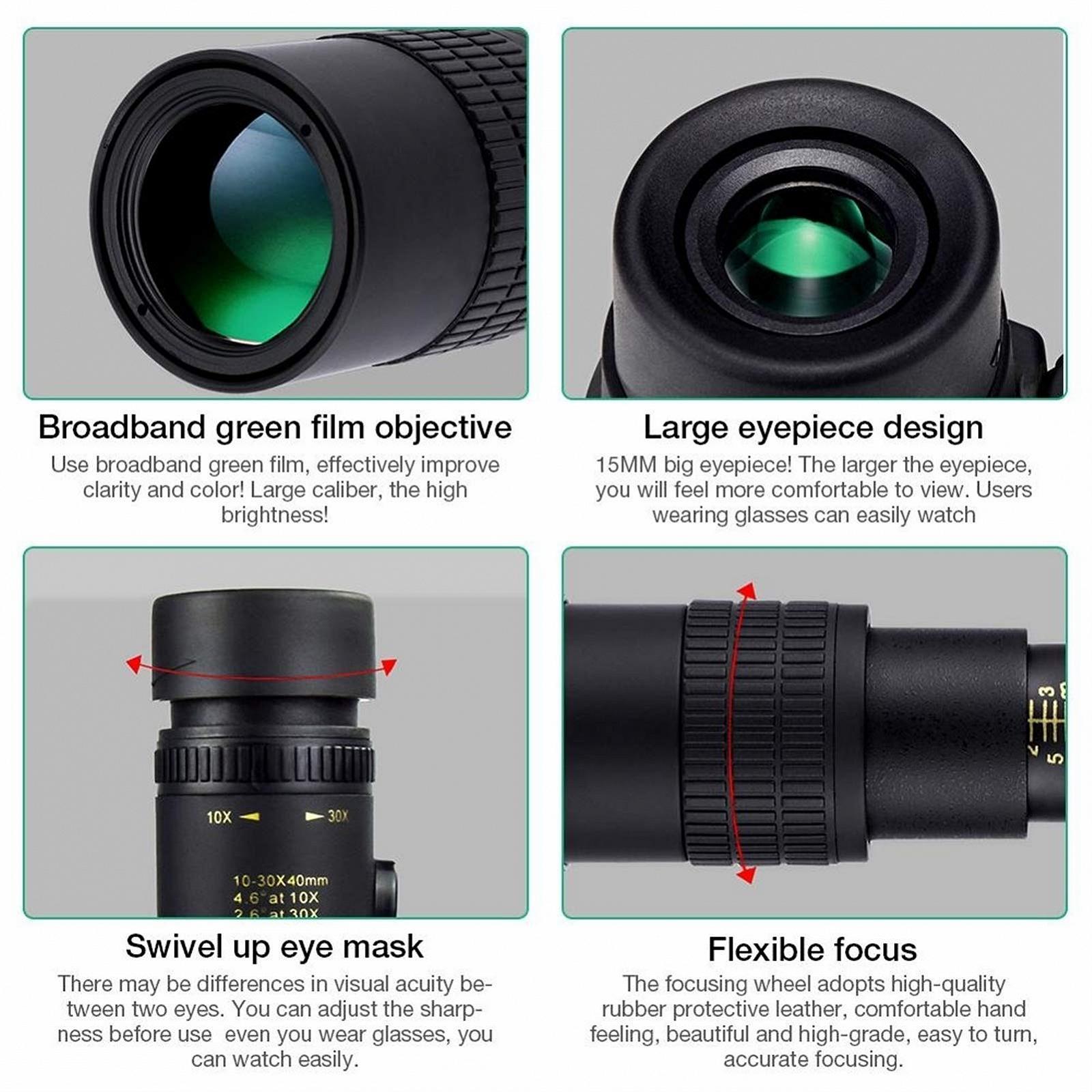Монокуляр HZYDD Super Telescope 4K 10-300x40mm Зум Бінокль для смартфона, фото №6