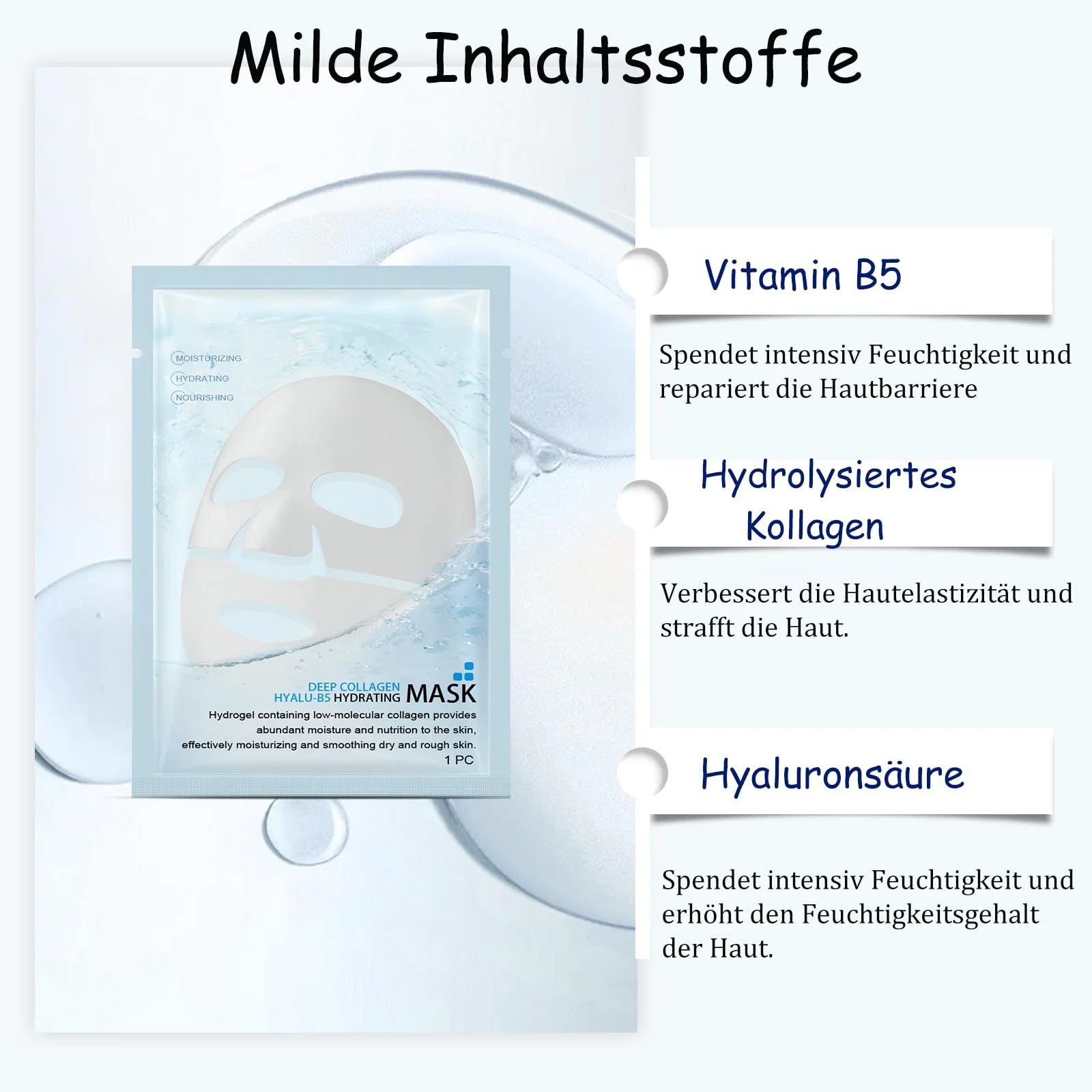 Тканинна маска Soleneva Collagen, 4 шт. Зволожуюча, фото №4