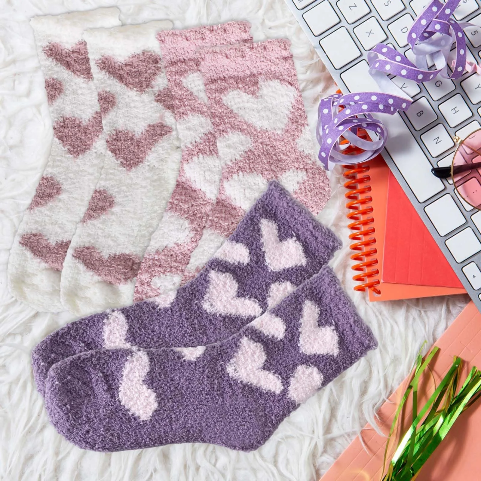 Пухнасті шкарпетки для жінок, 3 пари, фото №3 Пухнасті шкарпетки для жінок, 3 пари, фото №3