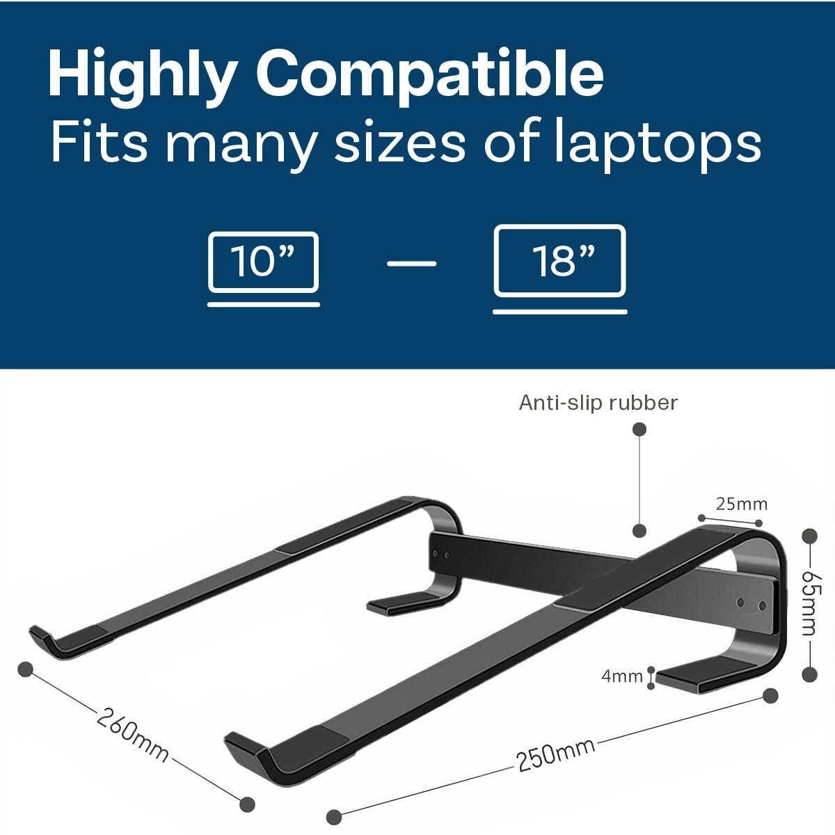 Подставка для ноутбука MMOBIEL Универсальная 10-18 дюймов Алюминий, фото №4
