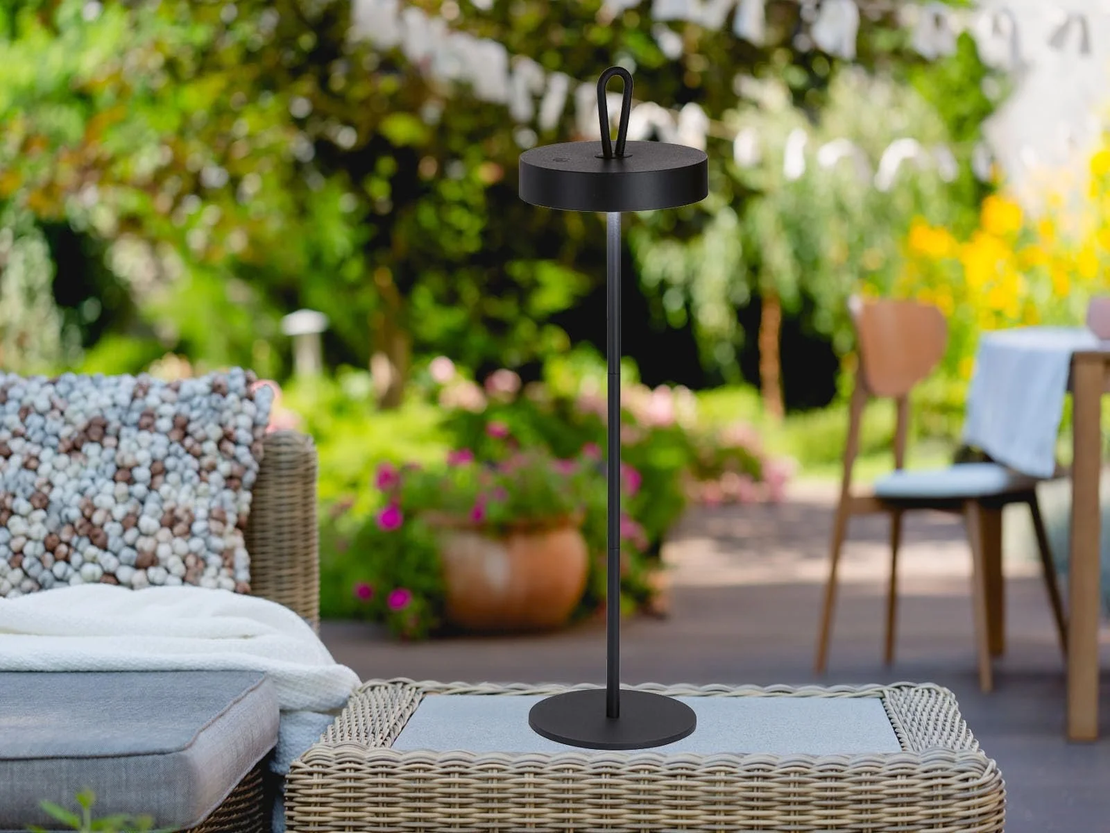 Настільна лампа meineWunschleuchte набір з 2 шт. бездротова вулична димована регульована висота 21-46 см, фото №8