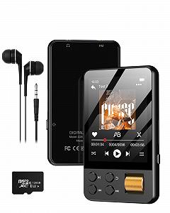 MP3-плеер AGXOV 128GB Bluetooth с наушниками, с 2.4-дюймовым сенсорным экраном, MP4-плеер с поддержкой Amazon Music, Deezer, FM-радио, диктофон, устройство для чтения электронных книг - Фото 1