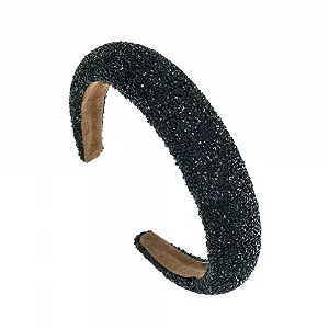 Обруч Эластичный с широкой отделкой Стразами и блестками synthetic.ua - Фото 1