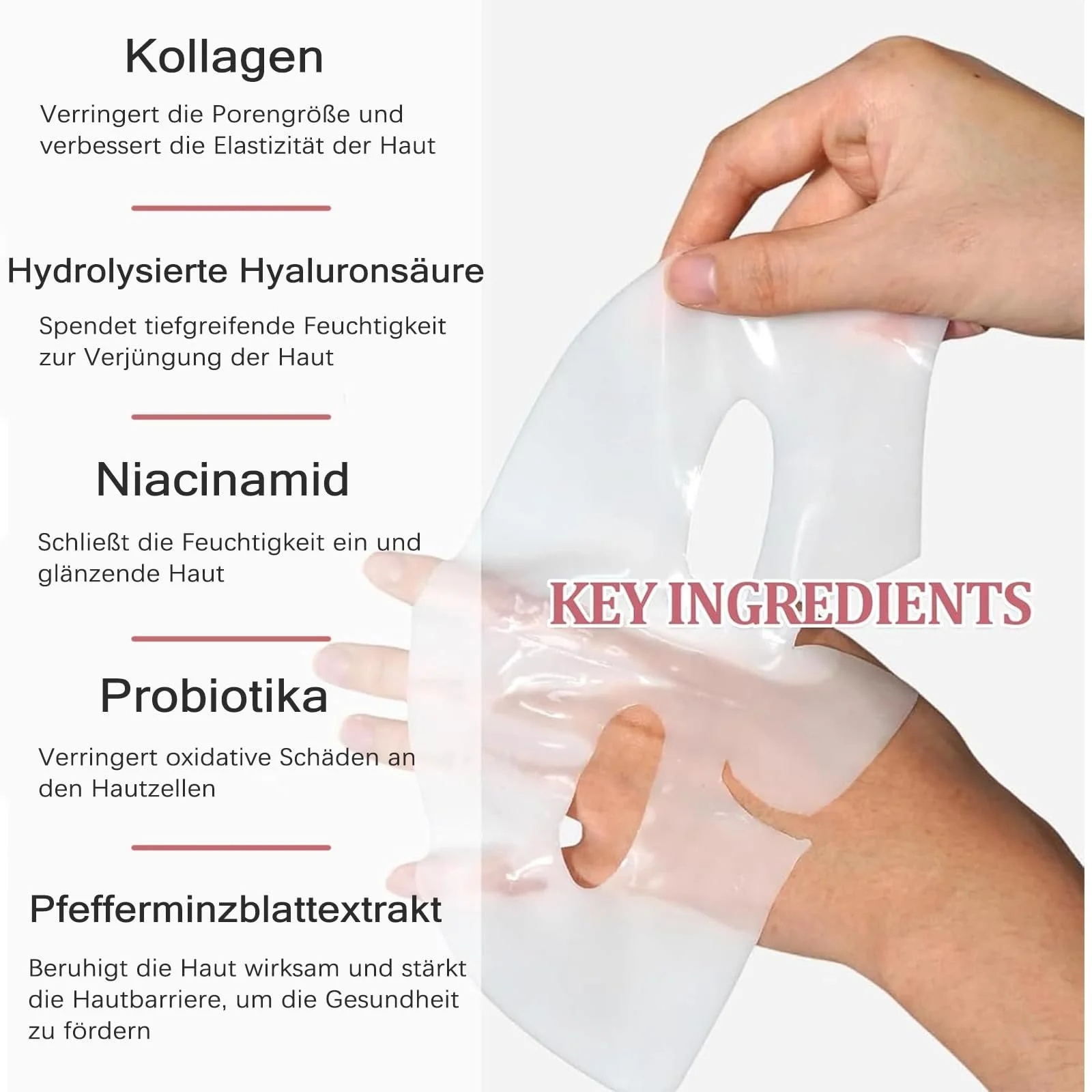 Маска VEROA Набір з 5 органічних масок з колагеном для посилення пружності шкіри, фото №3