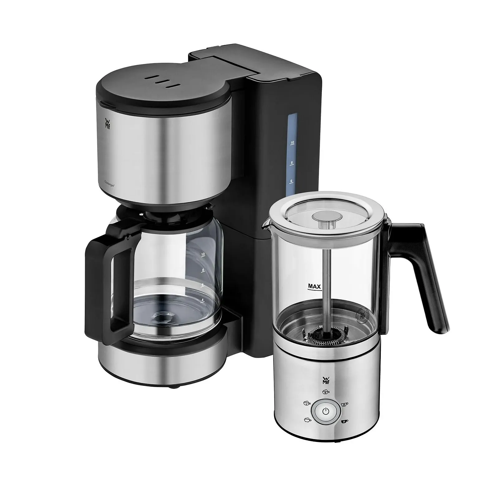Набор из фильтр-кофеварки WMF Stelio Aroma и вспенивателя молока Lono Glass 2 шт., фото №1