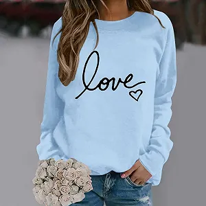 Женская Толстовка на День Святого Валентина с Сердцем, Пуловер, Худи, Топ, Футболка с Принтом, Повседневный Подарок на День Святого Валентина synthetic.ua - Фото 1