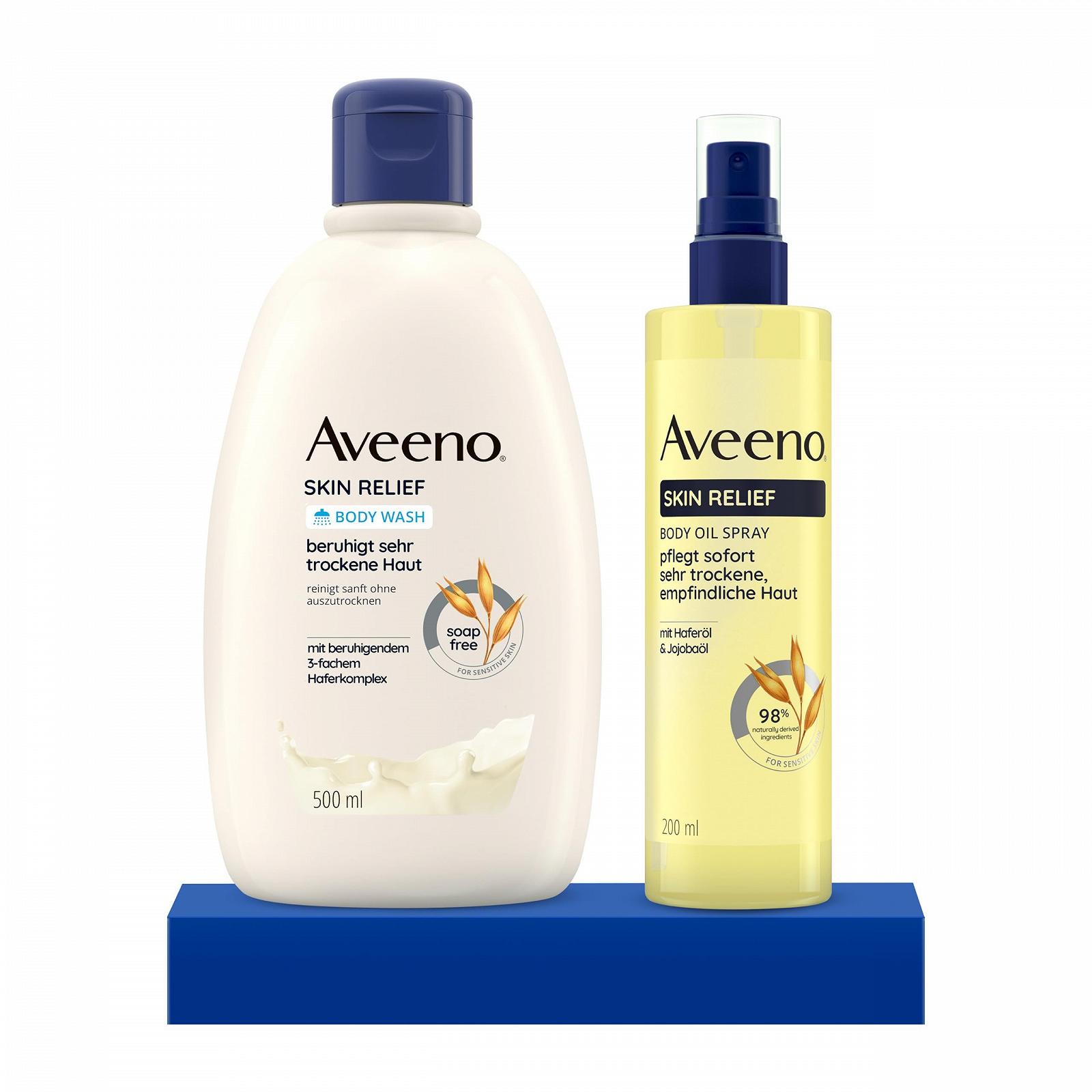 Гель для душу та спрей-олія для тіла Aveeno Skin Relief для дуже сухої та чутливої шкіри, фото №1