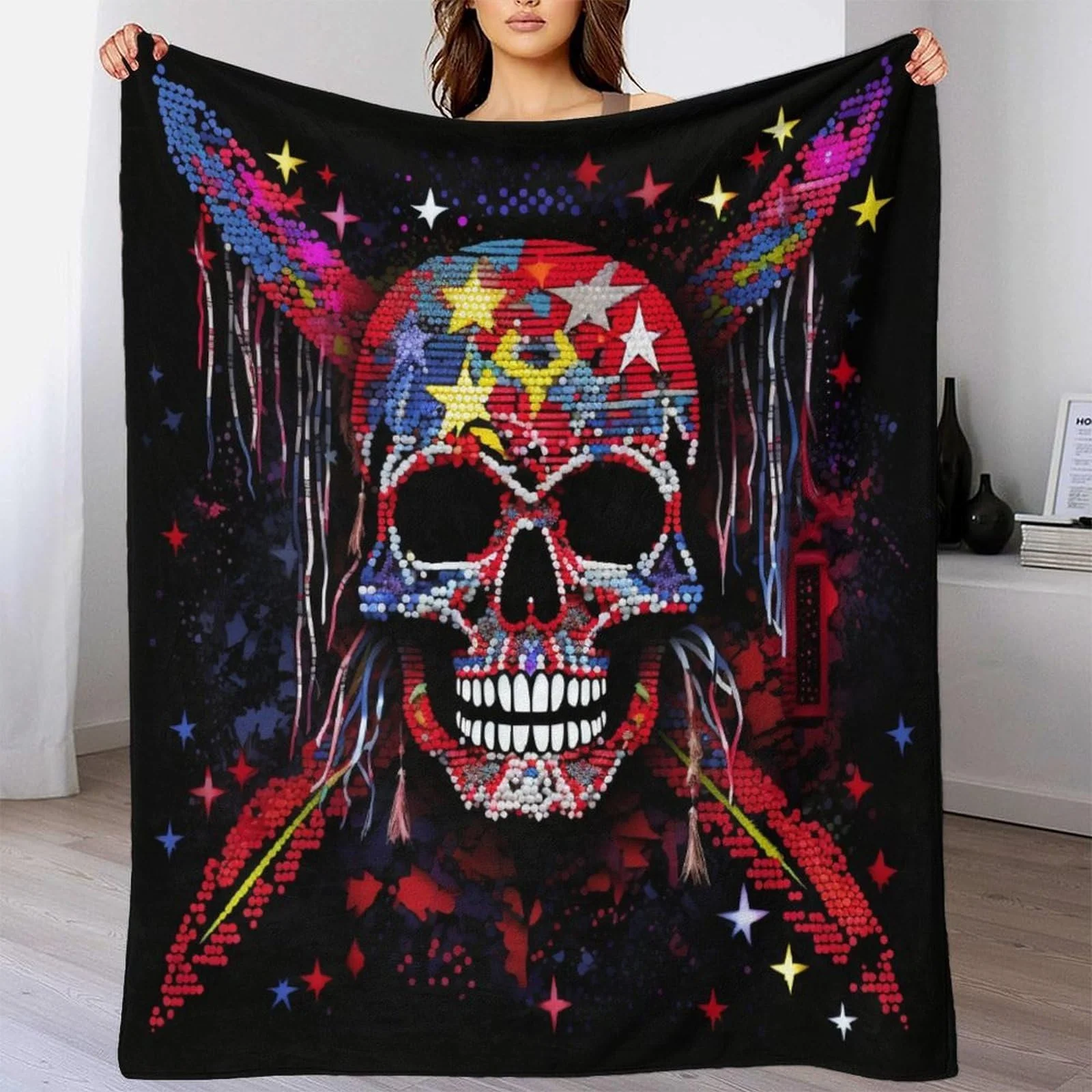 Покривало Флісове Друковане Skeleton Gemütliche Flauschige Luxuriöse 3D Design 150x200 см, фото №5