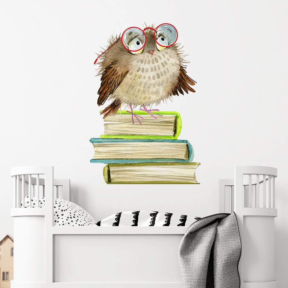 Наклейка на стіну HGDESIGN Owl on Books Самоклеюча, фото №2 Наклейка на стіну HGDESIGN Owl on Books Самоклеюча, фото №2