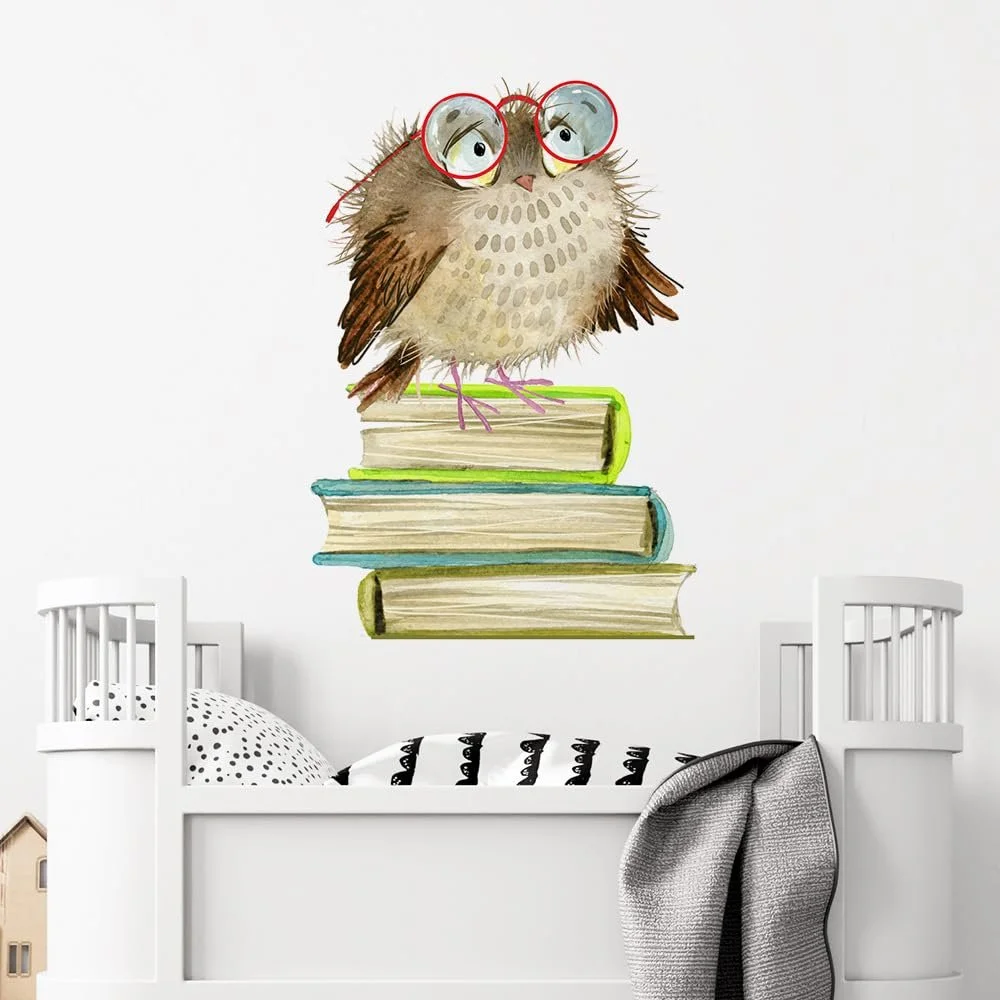 Наклейка на стену HGDESIGN Owl on Books Самоклеящаяся, фото №2
