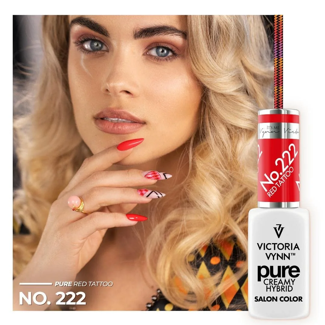 Гель-лак VICTORIA VYNN Pure Creamy Hybrid 222 Красный Tattoo 8 мл, фото №1 Гель-лак VICTORIA VYNN Pure Creamy Hybrid 222 Красный Tattoo 8 мл, фото №1
