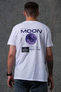 Оверсайз футболка з принтом Without moon white synthetic.ua - Фото 1