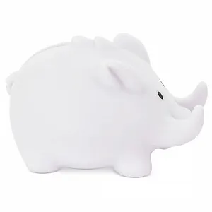 Копилка свинья из ПВХ мягкая маленькая с пробкой Белая synthetic.ua - Фото 1