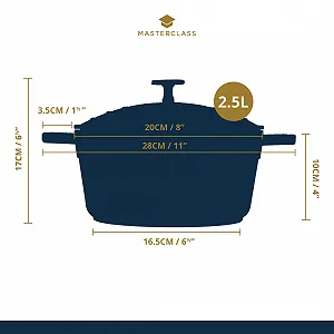Каструля MasterClass Small литий алюміній 2.5 л 20 см М'ятна synthetic.ua - Фото 1