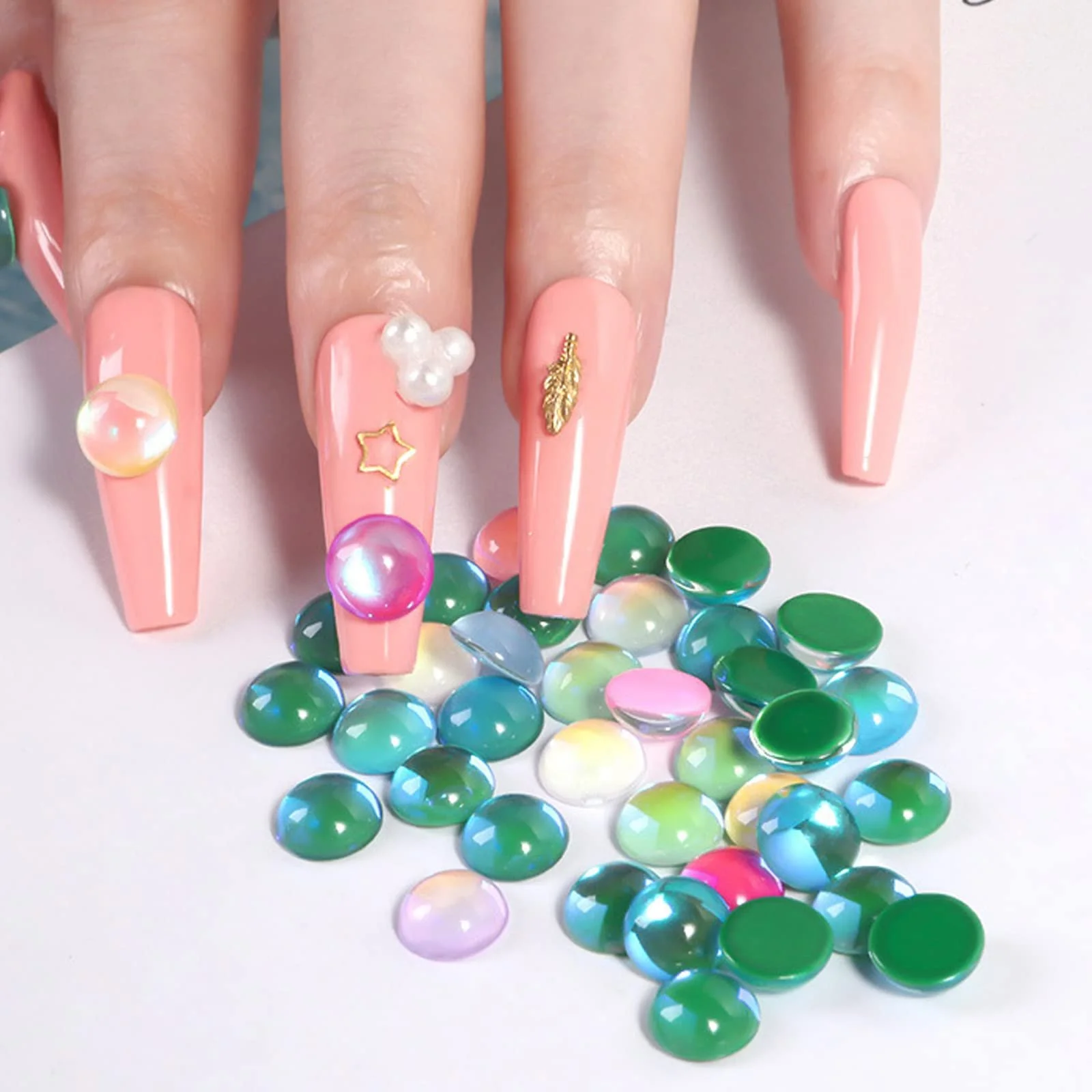 Стразы Круглые Без бренда Простые Однотонные 50шт Случайный Цвет, фото №7