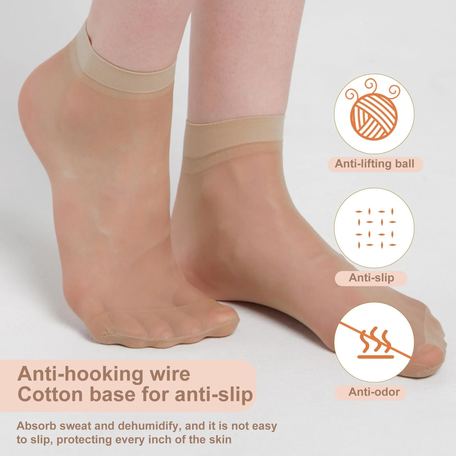 12 пар нейлонових панчіх, жіночі короткі матові нейлонові шкарпетки, фото №5