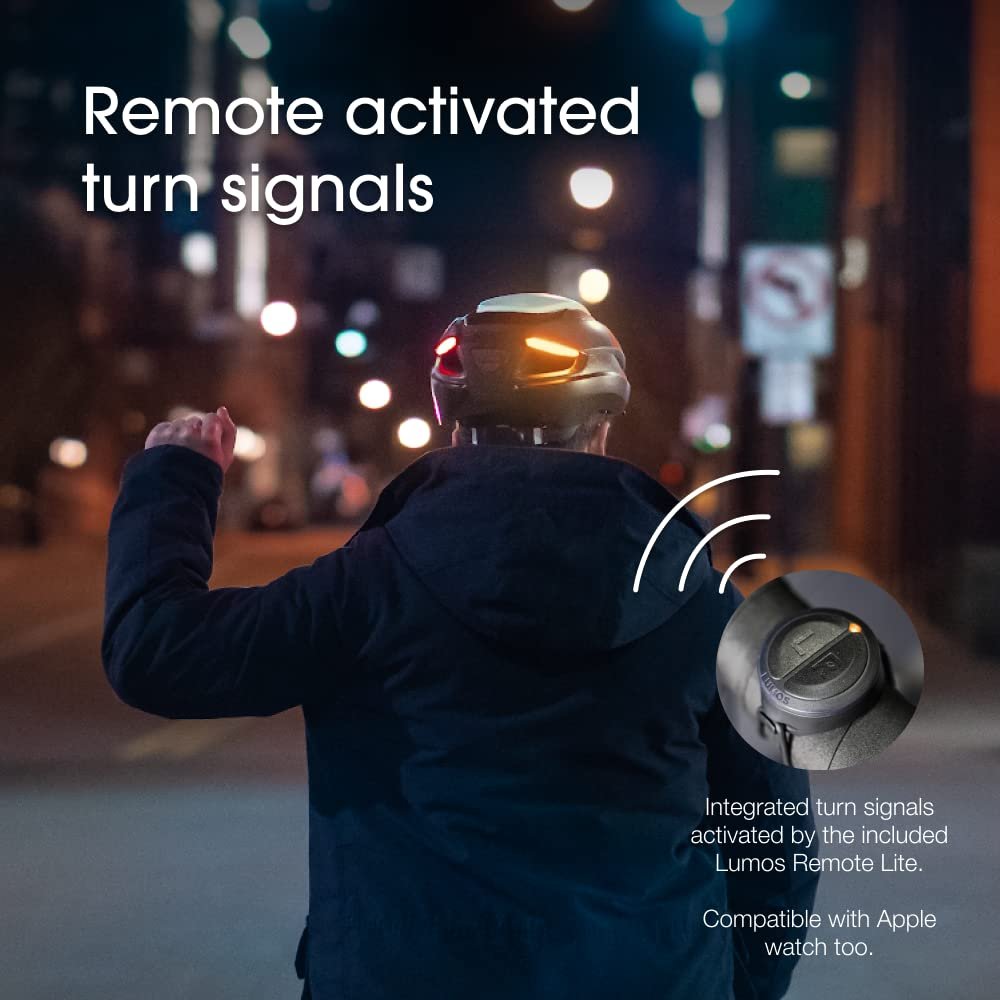Шолом велосипедний Lumos Ultra Smart Plus, LED, поворотник, стоп-сигнали, Bluetooth, сірий попелястий, розмір M-L, фото №6