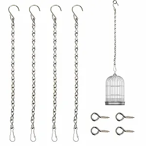Цепи для подвешивания 4 шт. металлические 50 см с крючками и зажимами Прямая цепь - Фото 1