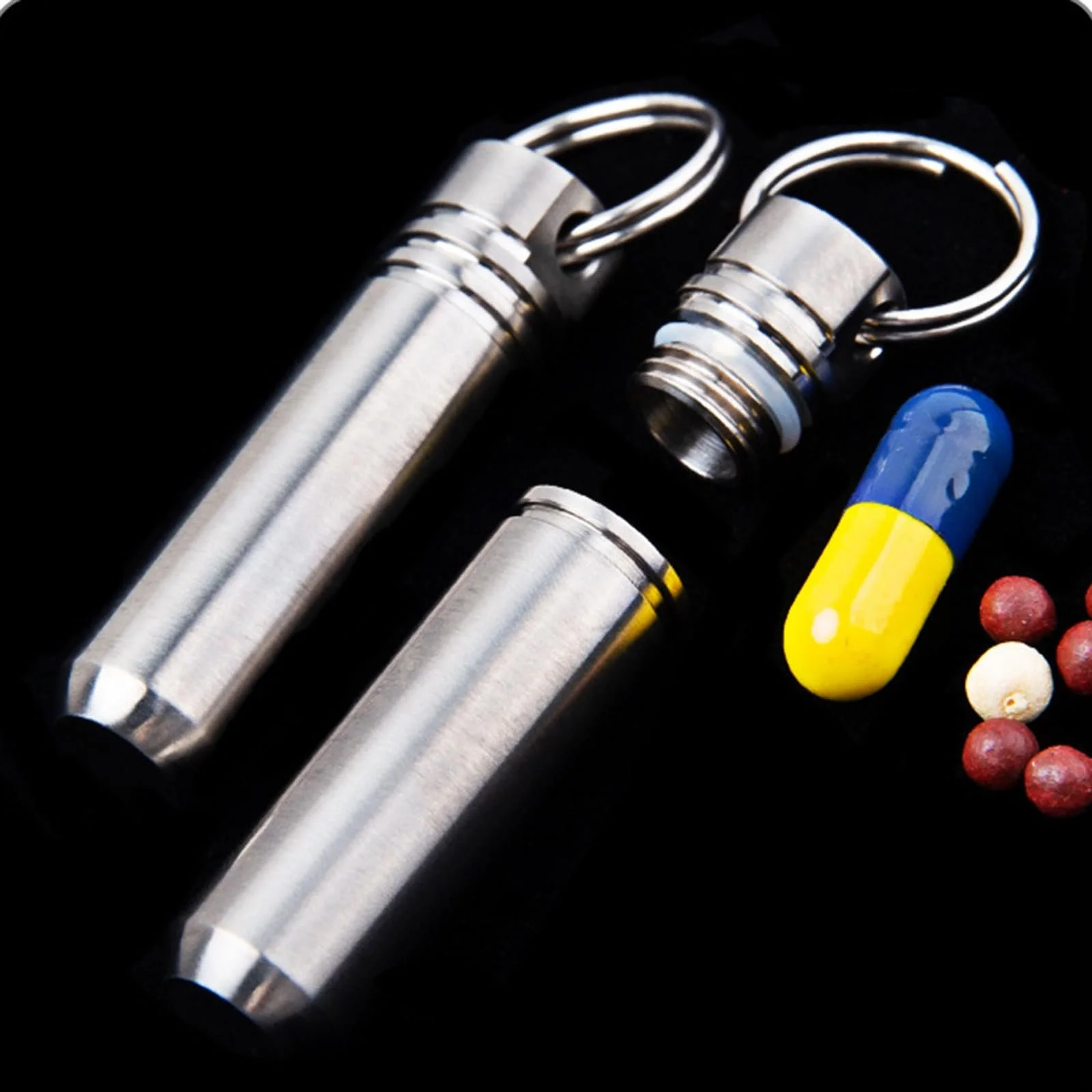 Футляр для таблеток Arenmi з кишенею, сплав, брелок, портативні герметичні, фото №6