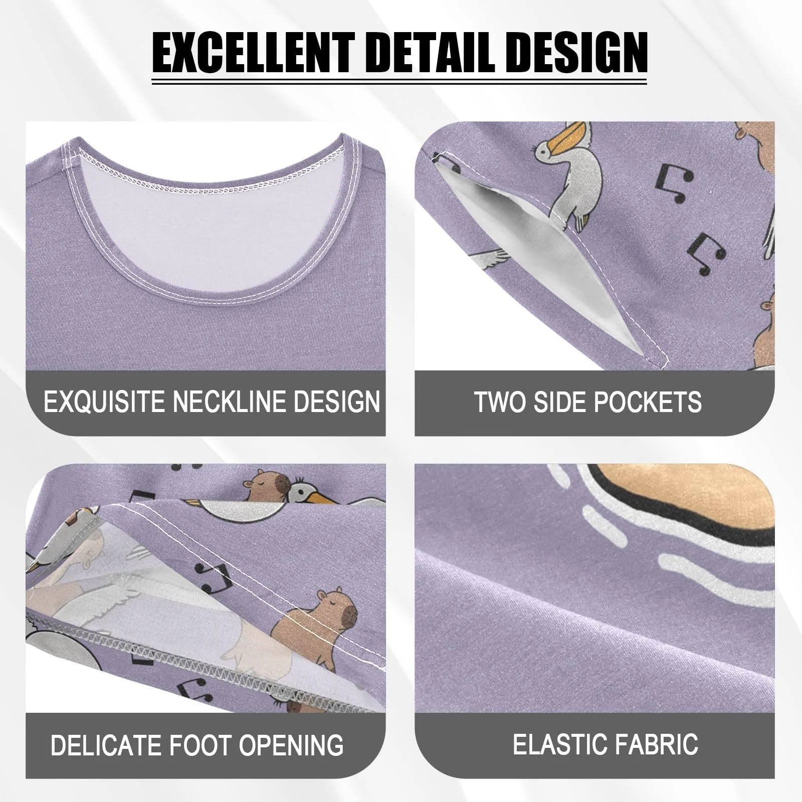 Комплект піжами Mnsruu Капібара Літній Бавовняний з короткими рукавами, фото №4