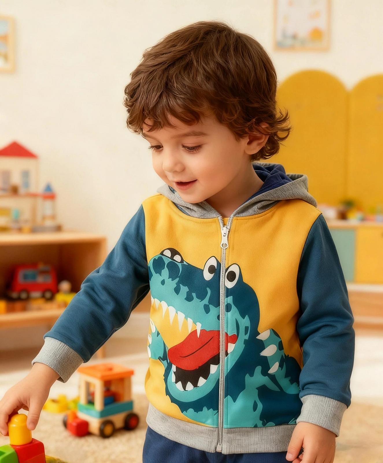 Светр з капюшоном Garsumiss для хлопчиків, динозавр, пуловер, фото №4