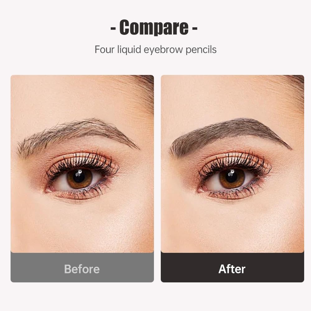 Олівець для брів Magic Waterproof 3D Microblading Eyebrow Pencil Contour Pen 4 Tips Grey, фото №4