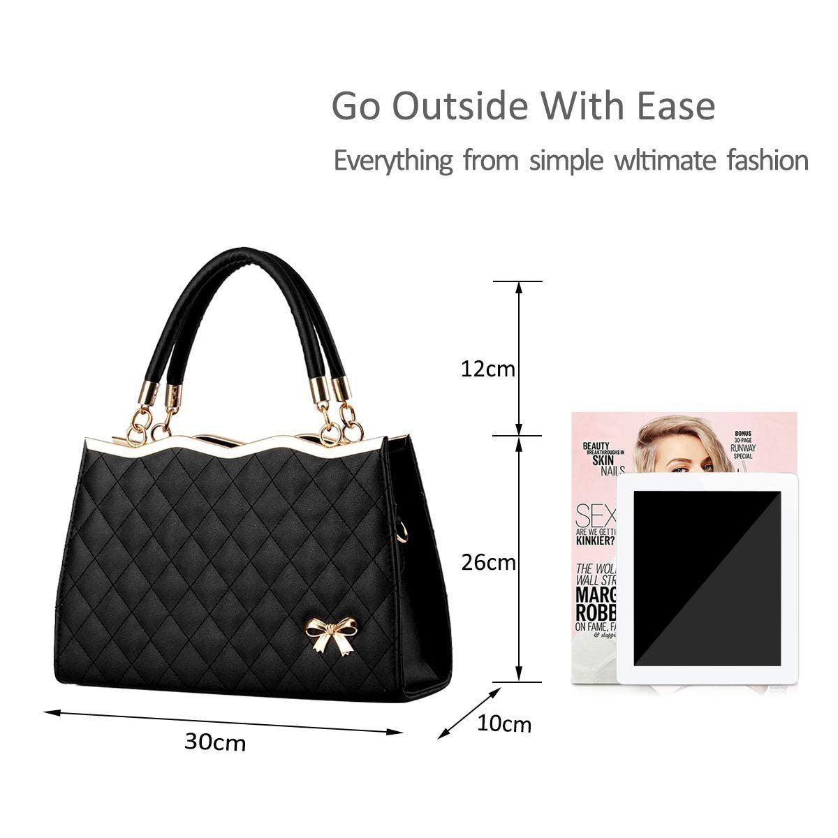 Сумка Nicole&Doris, женская, с ручкой, патентованная кожа, ракушка, черная, фото №6