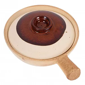 Керамическая кастрюля VALICLUD терракотовая с крышкой, термостойкая, для риса - Фото 1