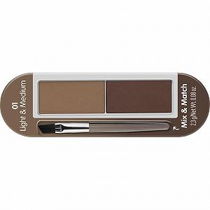 Набір для брів essence cosmetics 01 light medium різнокольоровий 2 коричневі тони матовий веган synthetic.ua - Фото 1