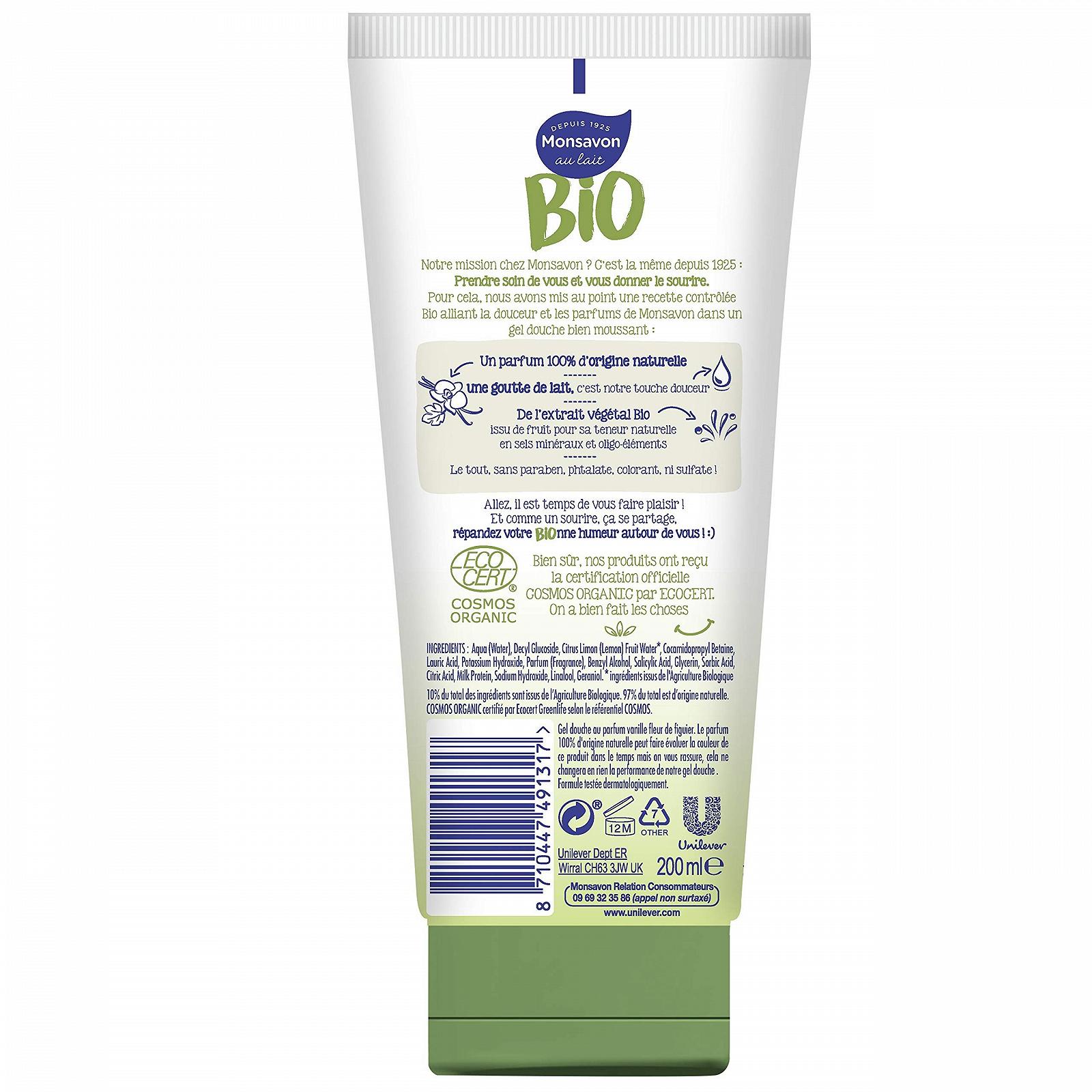 Гель для душу Monsavon Organic Fig Vanilla 3x200 мл, фото №5