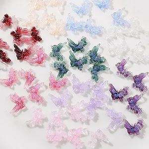 3D Подвески для ногтей в виде бабочек, 100 шт., украшения для дизайна ногтей, ювелирные изделия для ногтей, аксессуары для дизайна ногтей, DIY украшения для чехла мобильного телефона - Фото 1