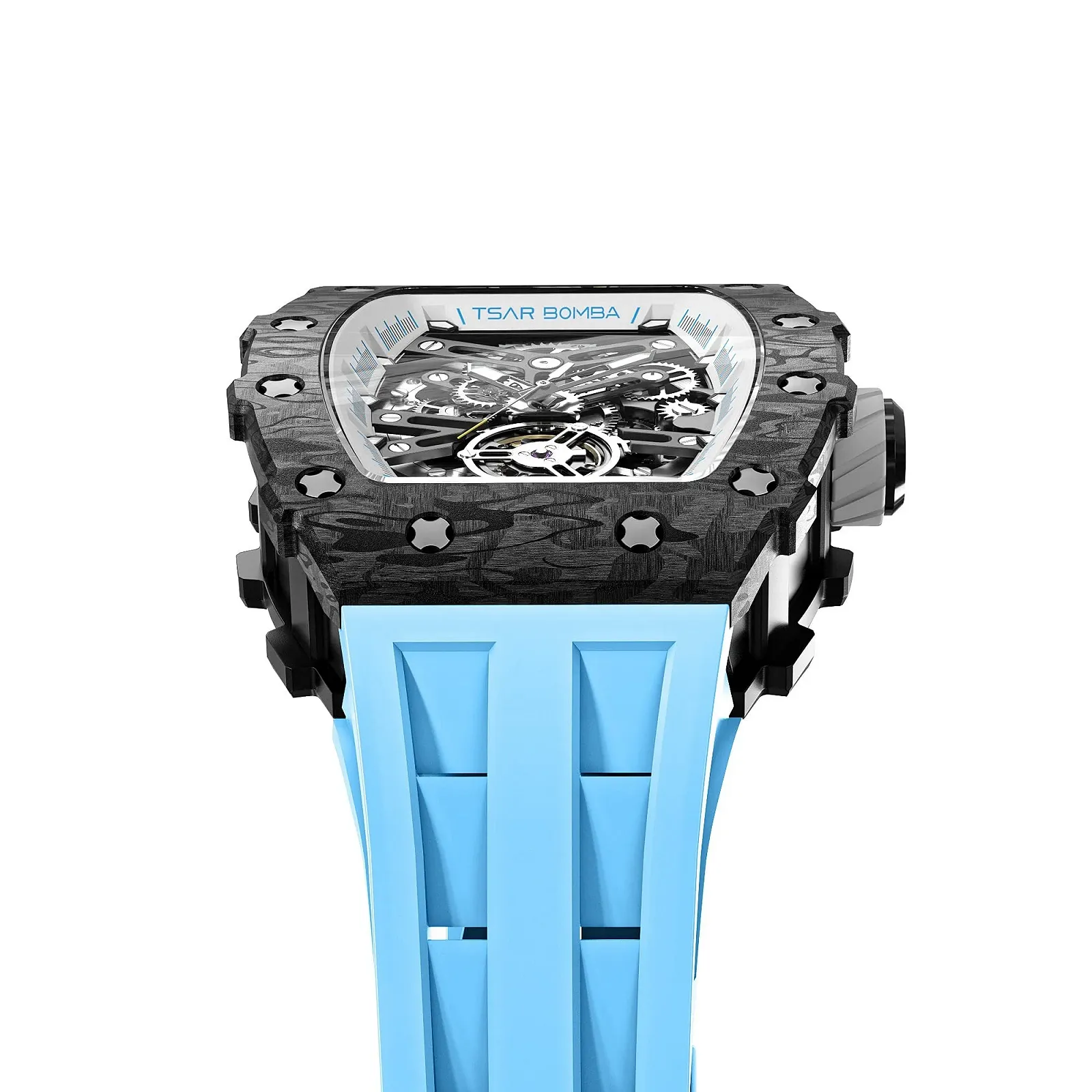 Мужские Автоматические Механические Часы TSAR BOMBA Оригинальный Дизайн Квадратные из нержавеющей стали 50 м Водонепроницаемые и Силиконовый Ремешок, фото №3 Мужские Автоматические Механические Часы TSAR BOMBA Оригинальный Дизайн Квадратные из нержавеющей стали 50 м Водонепроницаемые и Силиконовый Ремешок, фото №3