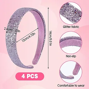 Набір блискучих обручів для волосся для дівчат (4 шт.) - Фото 1