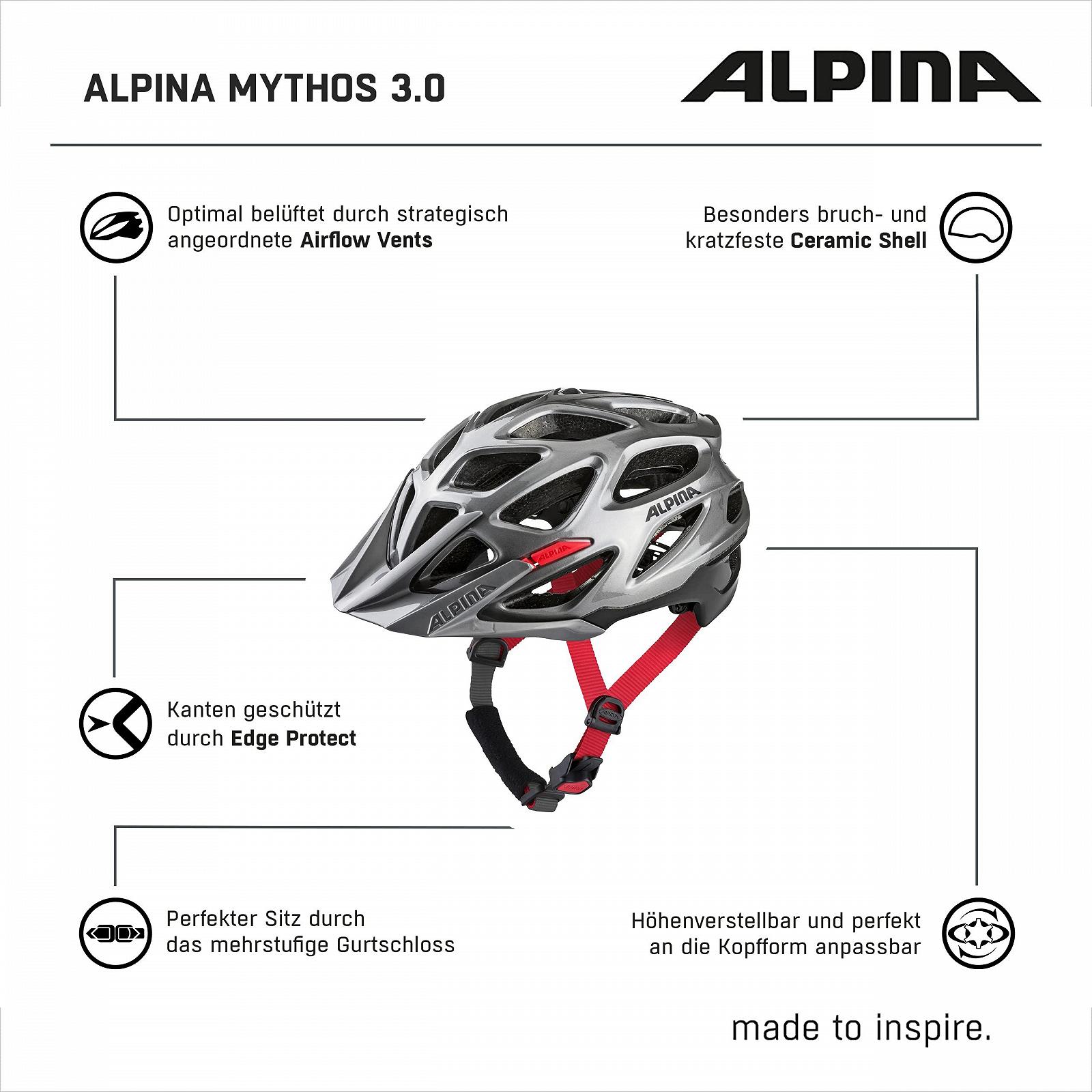 Шлем Alpina Mythos 3.0 Легкий, с оптимальной вентиляцией и регулировкой, фото №6