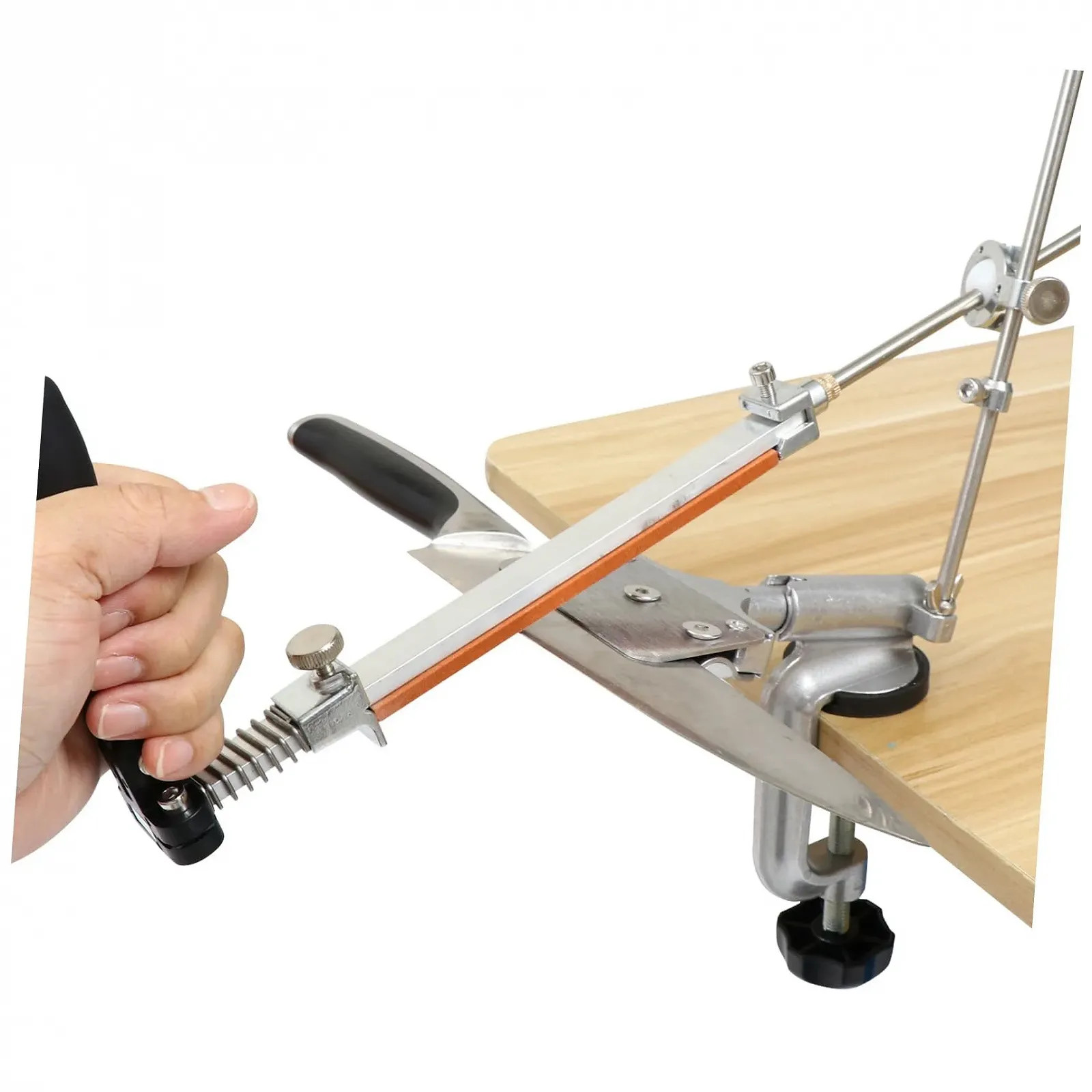 Точилка для ножей многофункциональная кухонная с фиксированным углом, фото №4