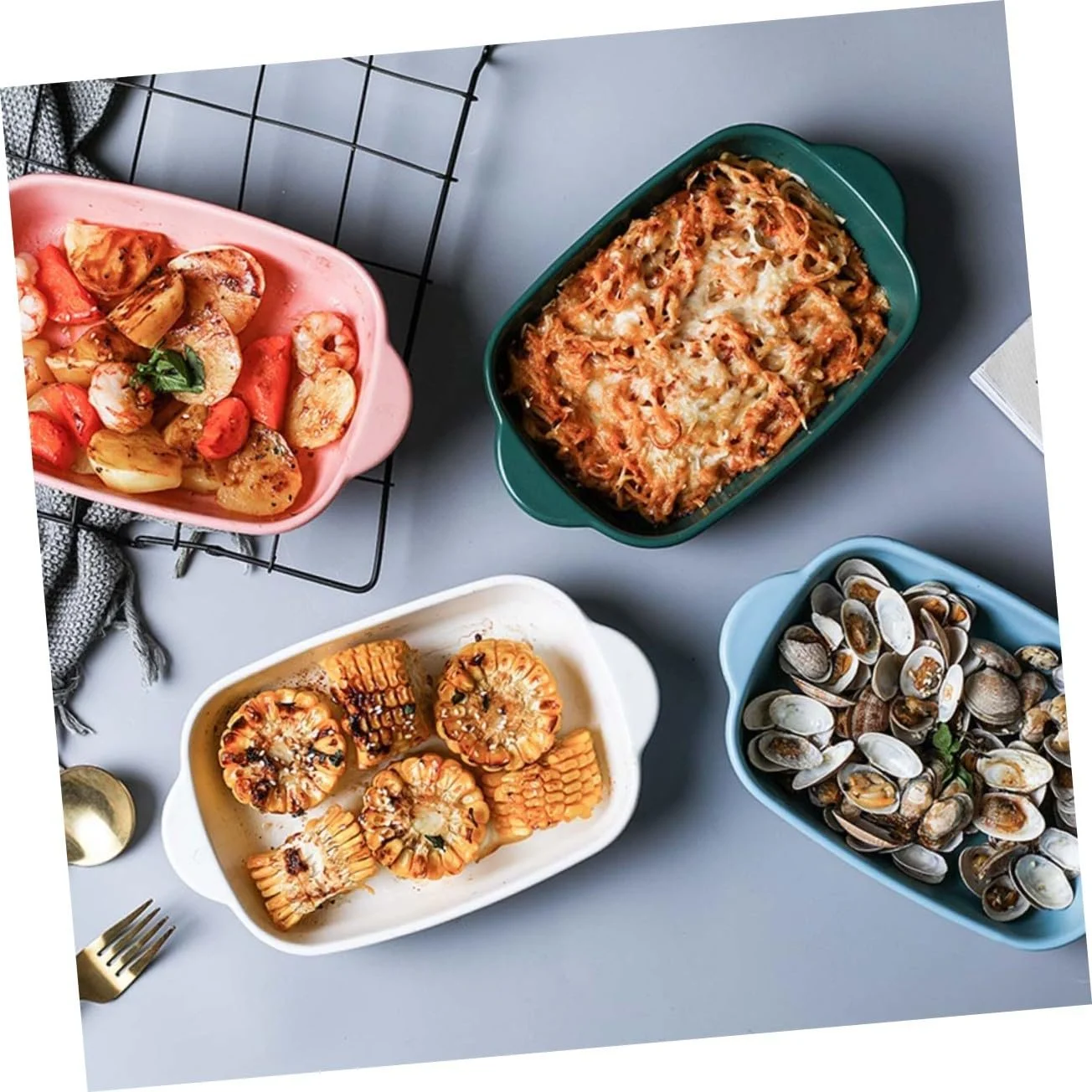 Форма для запекания BESTYASH керамическая прямоугольная термостойкая для микроволновой печи компактная, фото №8