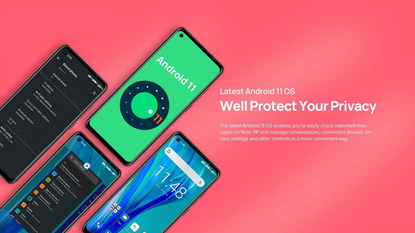 Смартфон Ulefone Note 11P 8/128GB 6.55", фото №6 Смартфон Ulefone Note 11P 8/128GB 6.55", фото №6