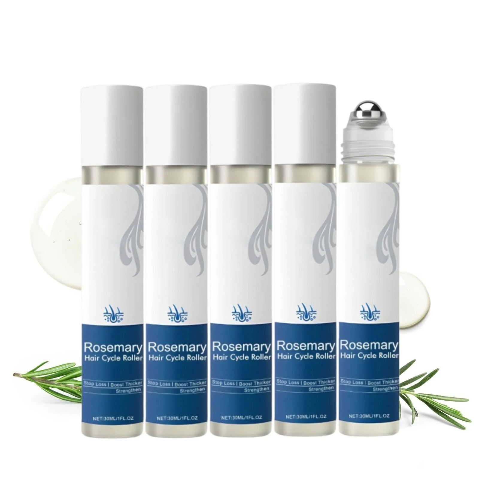 Сироватка для росту волосся Розмарин Роликова, з олією розмарину (5 штук), фото №1