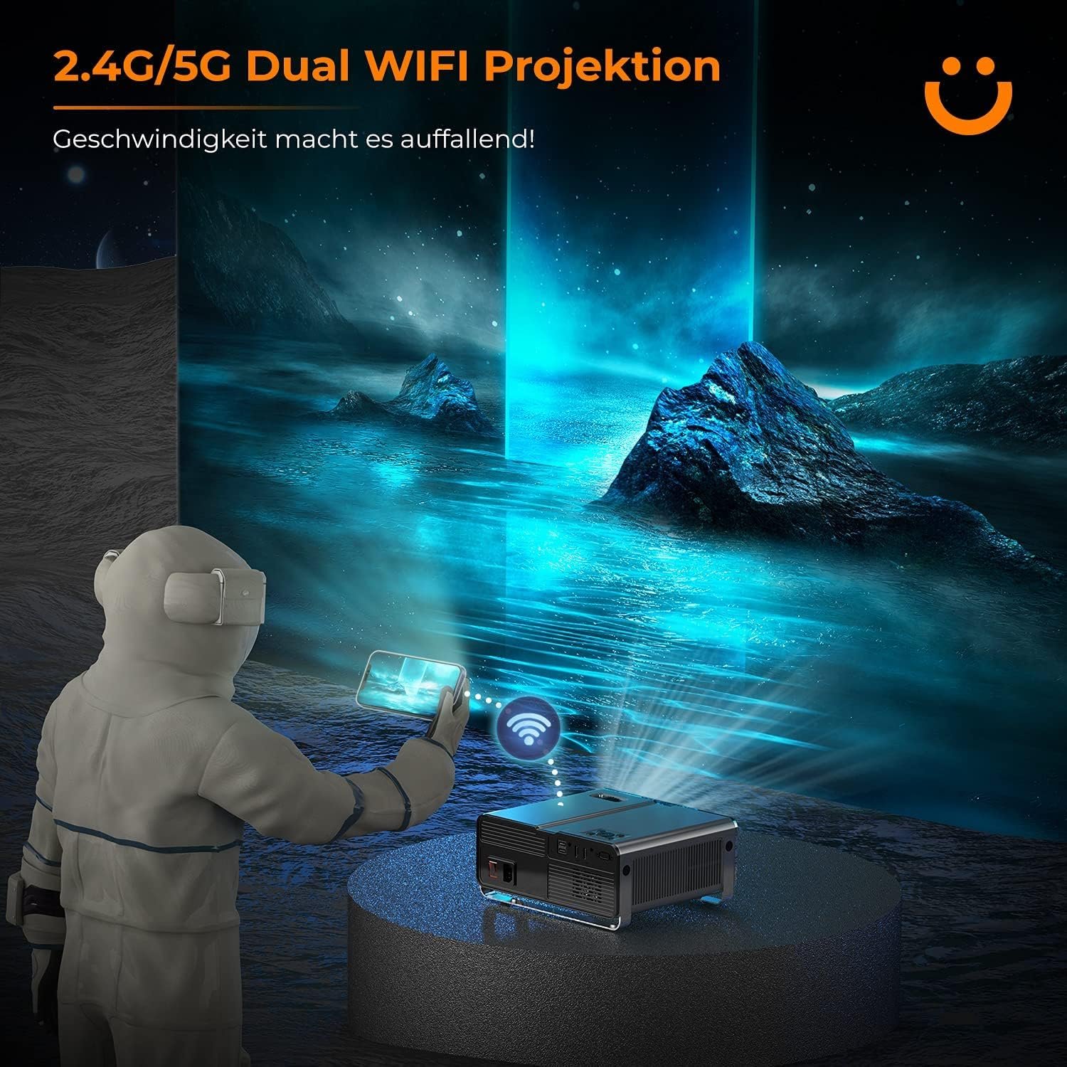 Проектор YABER V10 Full HD Wi-Fi Bluetooth, фото №3