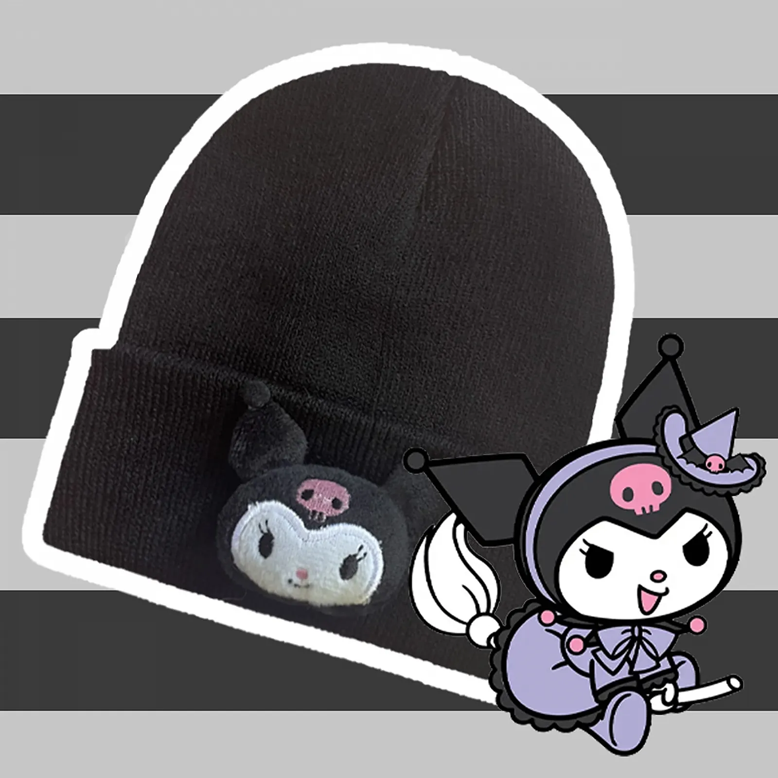 Шапка-біні Roffatide Cinnamoroll Kawaii Lolita JK В'язана Зимова, фото №4