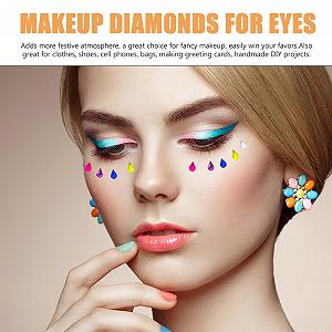 Стразы для макияжа глаз FRCOLOR, 15 листов, наклейки со стразами, кристаллы для детей, драгоценные камни для лица, бриллианты для ногтей, ювелирные изделия synthetic.ua - Фото 1