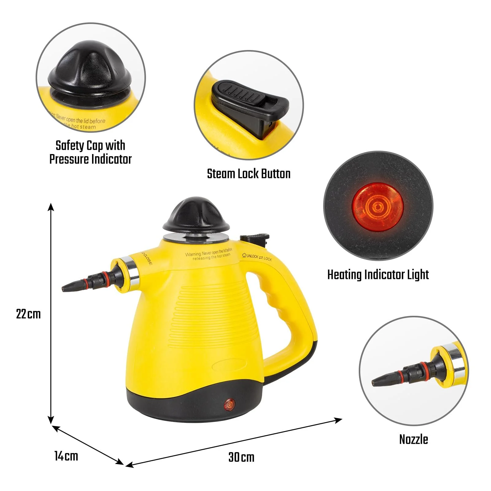 Пароочисник ручний Todeco 3,5 бар 450 мл з 8 аксесуарами, фото №5 Пароочисник ручний Todeco 3,5 бар 450 мл з 8 аксесуарами, фото №5