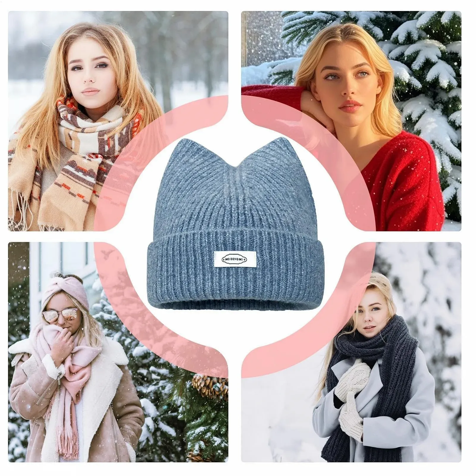 Шапка В'язана Блакитна, фото №3