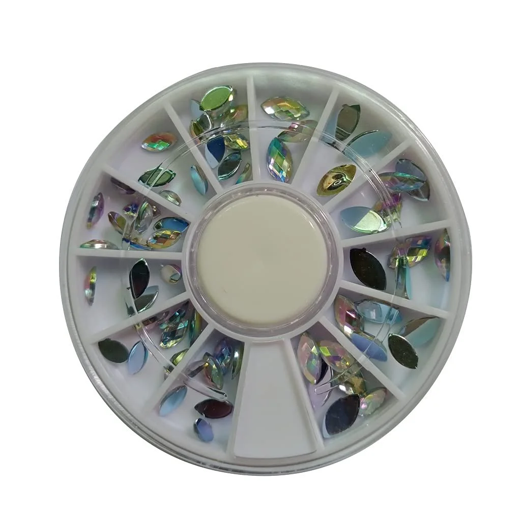 Колесо для декору нігтів Crystal, змішані розміри, блискучі намистини, фото №1