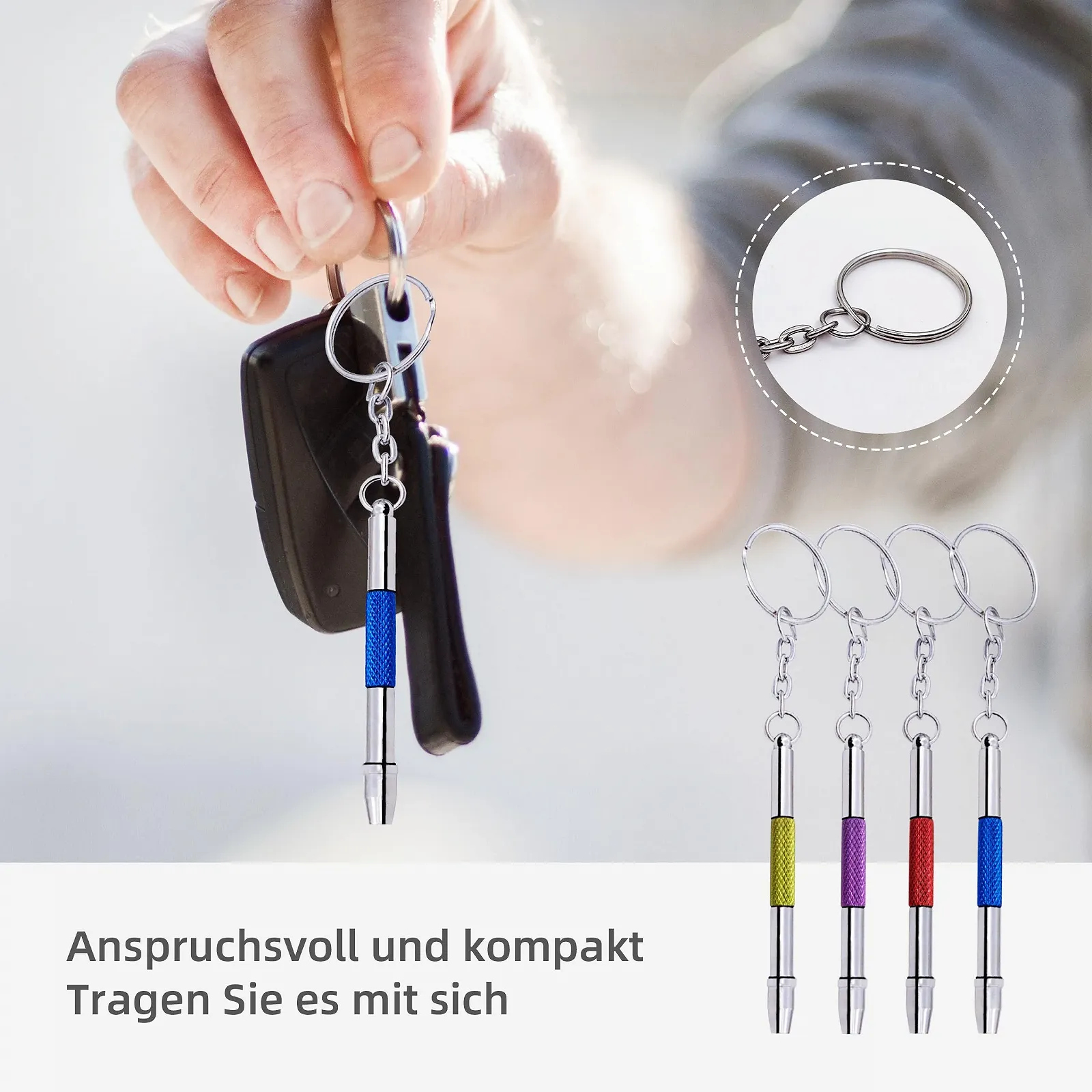 Набір Precision 4 в 1 Набір точних викруток для окулярів та годинників з брелоком із нержавіючої сталі, фото №7