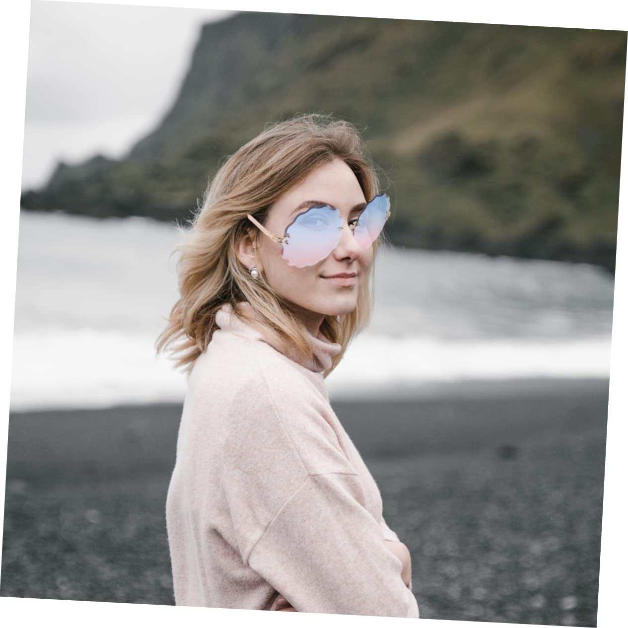 Сонцезахисні окуляри PACKOVE 3 шт. Великі жіночі модні Безрамкові металеві, фото №6